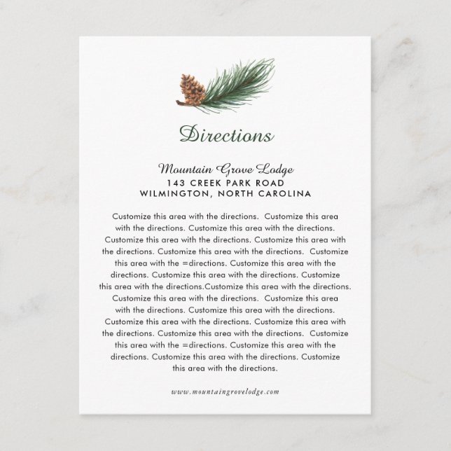 Carte D'accompagnement Panneau de direction de mariage à l'aquarelle bran (Devant)