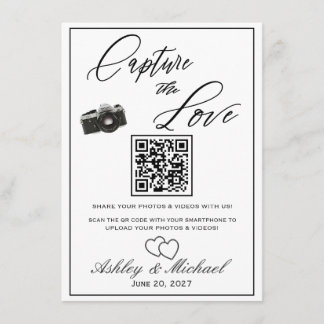 Carte D'accompagnement Panneau QR de photo de mariage