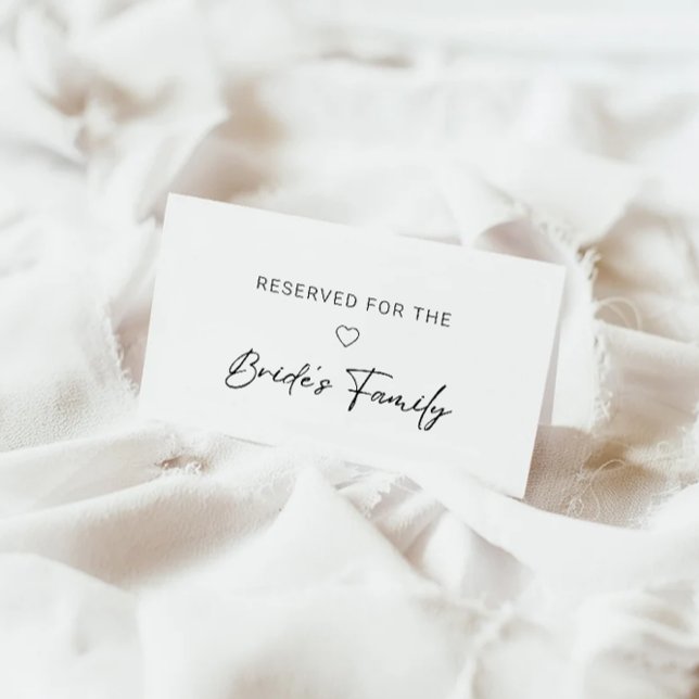 Carte D'accompagnement Panneau Réservé, Panneau Réservé Moderne (Reserved Sign, Modern Reserved Sign Enclosure Card)