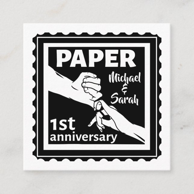 Carte D'accompagnement Papier traditionnel 1er anniversaire mariage (Devant)