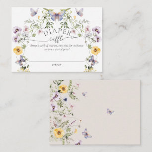 Carte D'accompagnement Papillon Baby shower Fleur sauvage Déchets Raffle