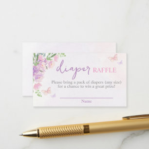 Carte D'accompagnement Papillon lilas Papier rose