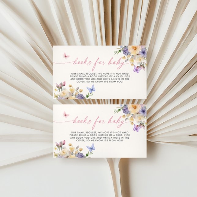 Carte D'accompagnement Papillon Pastel Florals Livres Pour Bébé (Créateur téléchargé)