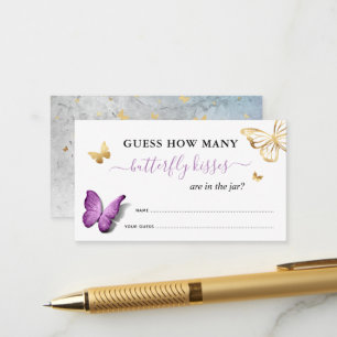 Carte D'accompagnement Papillon pourpre Combien de baisers jeu nuptiale