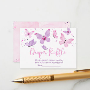 Carte D'accompagnement Papillon rose violet Baby shower Déchets Raffin