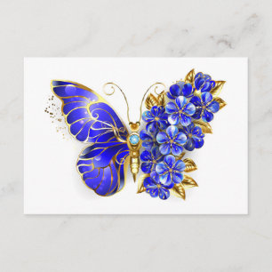 Carte D'accompagnement Papillon saphir à fleurs