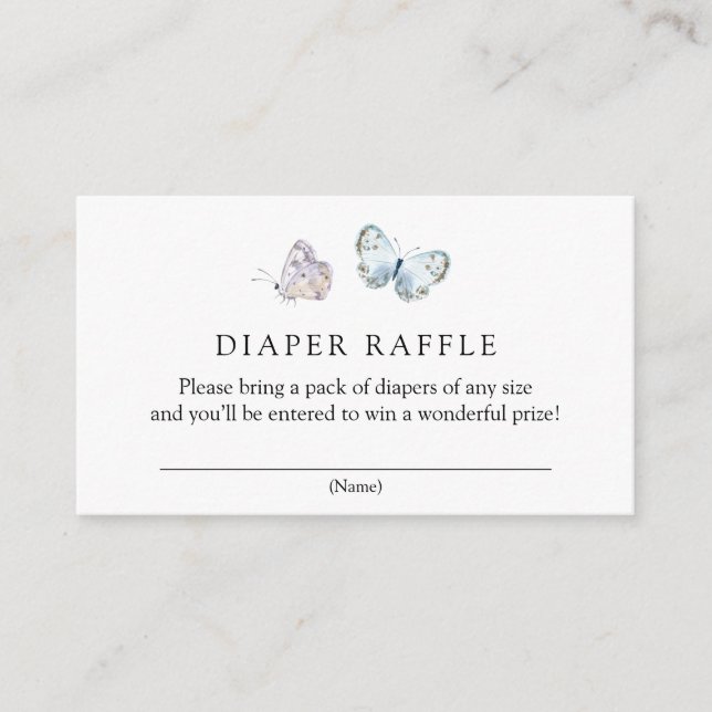 Carte D'accompagnement Papillon sur le chemin Boho Diaper Raffle (Devant)