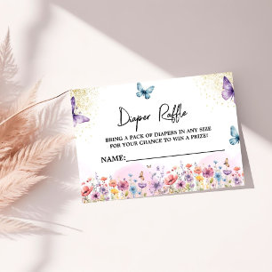 Carte D'accompagnement Papillon violet Baby shower Papillon  Déchets Raff