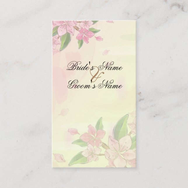 Carte D'accompagnement Papillons aux fleurs de cerisier d'aquarelle (Devant)