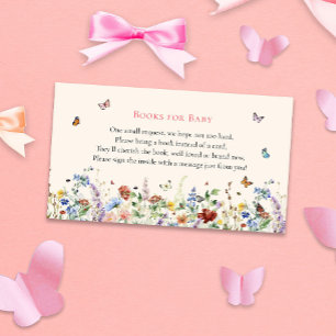 Carte D'accompagnement Papillons & Baby showers floraux Livres pour bébé