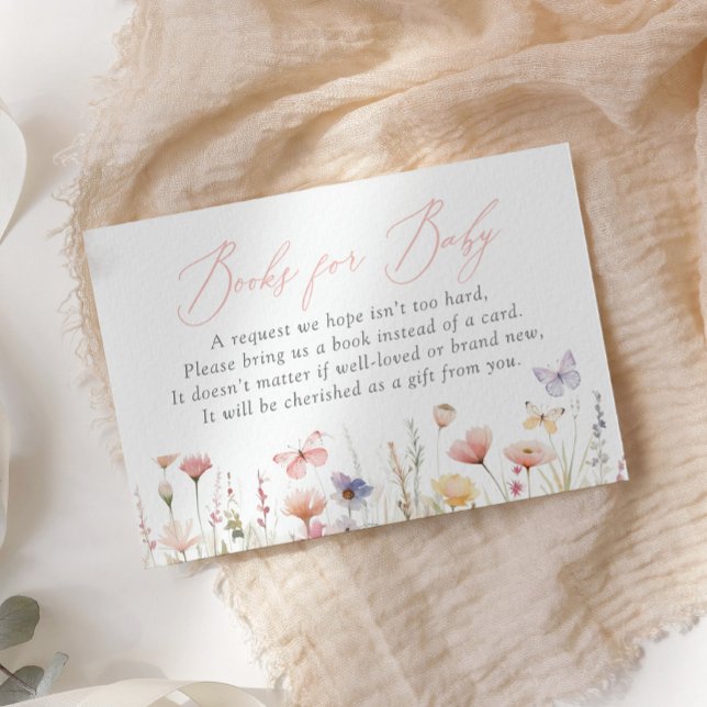 Carte D'accompagnement Papillons Fleur sauvage Baby showers Livres pour b (Créateur téléchargé)