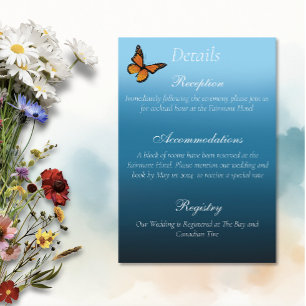 Carte D'accompagnement Papillons Monarque Blue Ombre
