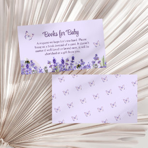 Carte D'accompagnement Papillons violets et livres de jardin de fleurs po