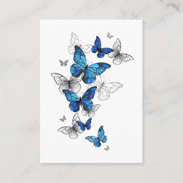 Carte D'accompagnement Papillons volants bleus Morpho (Devant)