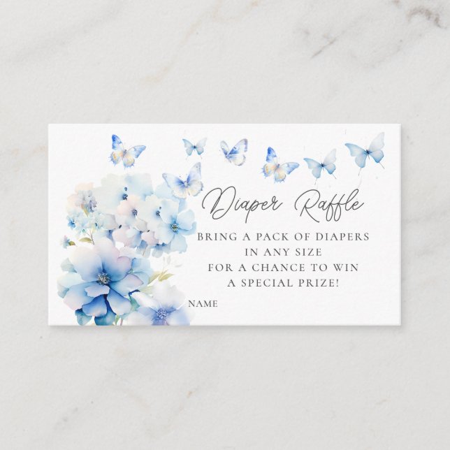 Carte D'accompagnement Papillons Whimsical Diaper Raffle (Devant)