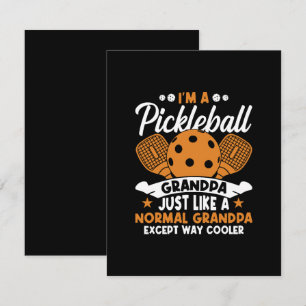 Carte D'accompagnement Papy joueur de pickleball cool