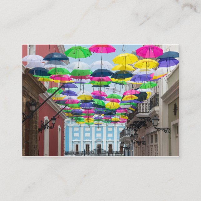 Carte D'accompagnement Parapluies au-dessus des rues et du manoir San Jua (Devant)