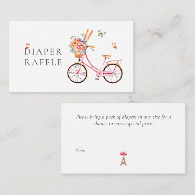 Carte D'accompagnement Paris Café Boulangerie Aquarelle Raffle (Devant / Derrière)
