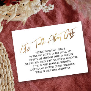 Carte D'accompagnement Parlons de cadeaux Mariage d'écriture manuscrite G