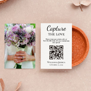 Carte D'accompagnement Partage Photo mariage Avec Code QR Et Photo