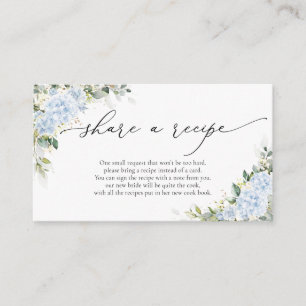 Carte D'accompagnement Partagez une Recette de Fête de Mariage Florale Hy