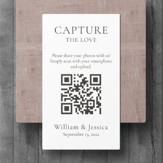 Carte D'accompagnement Partagez vos photos de mariage avec un code QR