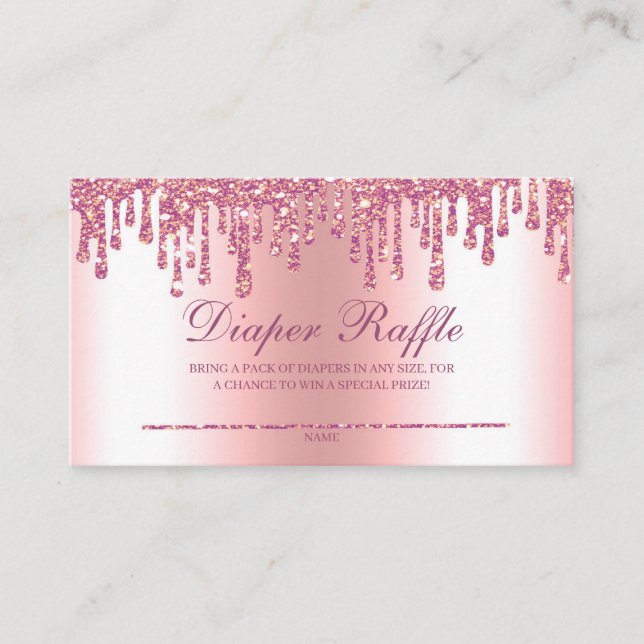 Carte D'accompagnement Parties scintillant  Baby shower rose rabat (Devant)