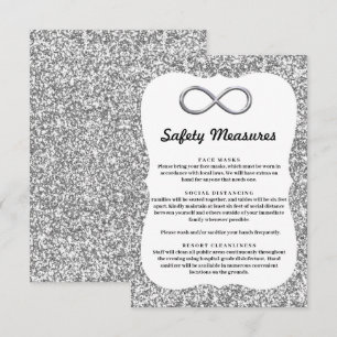 Carte D'accompagnement Parties scintillant d'argent Infinité d'argent Mes