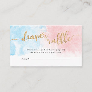 Carte D'accompagnement Parties scintillant dorée au carter rose et bleu A