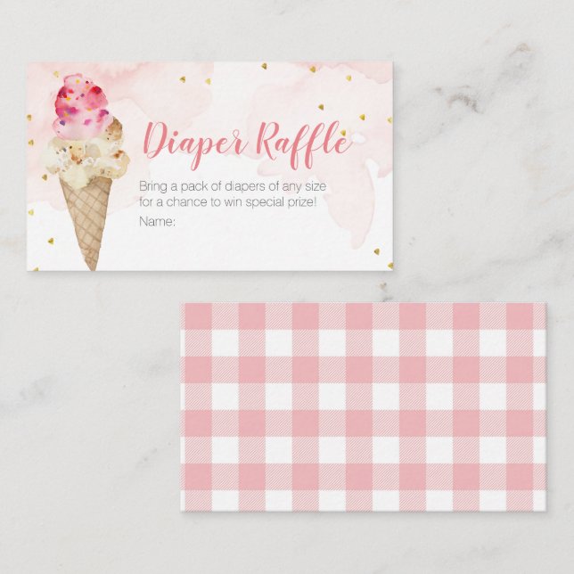 Carte D'accompagnement Parties scintillant dorée de crème glacée rose rou (Devant / Derrière)