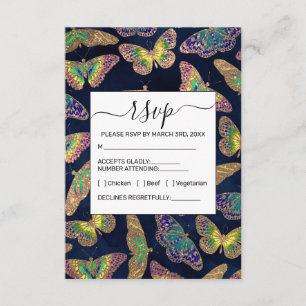 Carte D'accompagnement Parties scintillant Motif d'aquarelle marine