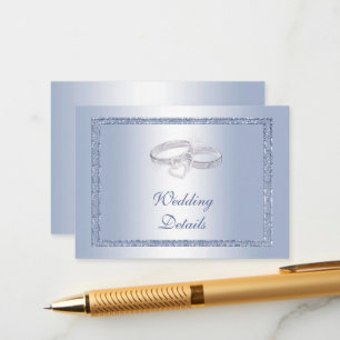 Carte D'accompagnement Parties scintillant périphérique et anneaux Mariag