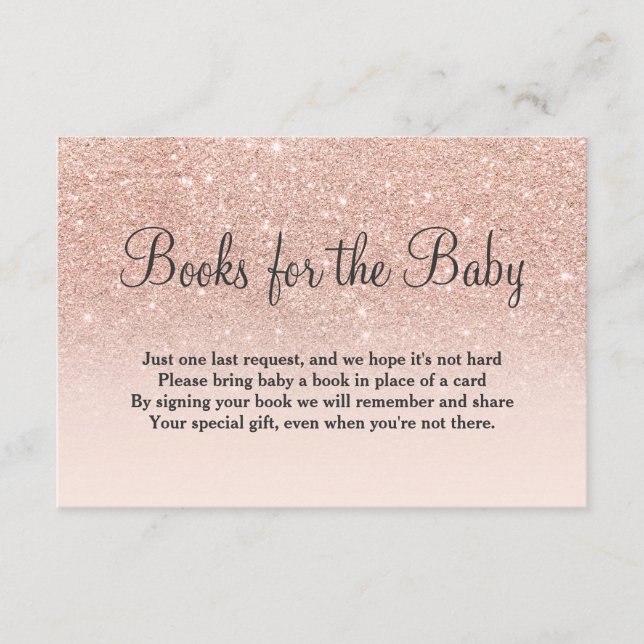Carte D'accompagnement parties scintillant rose or rose apporter baby sho (Devant)