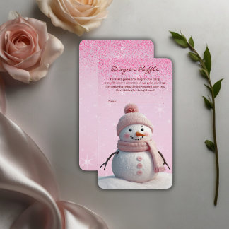 Carte D'accompagnement Parties scintillant roses Baby shower de snowman d
