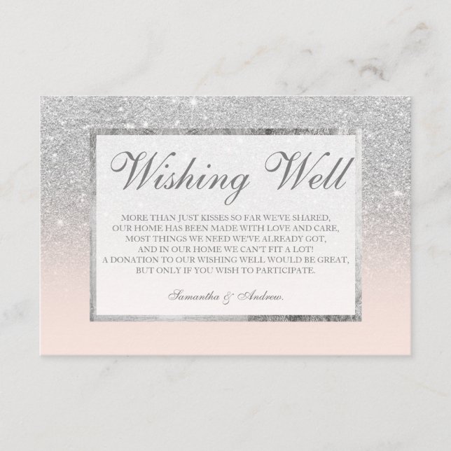 Carte D'accompagnement PARTIES SCINTILLANT SIlver blush ombre désirant bi (Devant)
