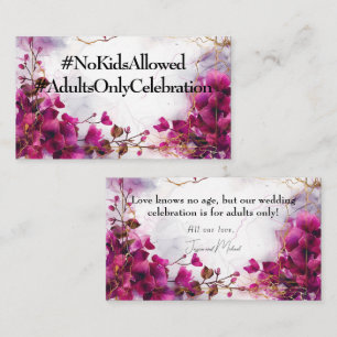 Carte D'accompagnement Pas d'enchantement Fuchsia pour enfants : Mariage