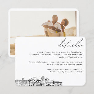 Carte D'accompagnement Pasadena Mariage Hôtel Détails du bloc de chambre