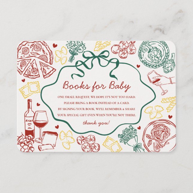 Carte D'accompagnement Pasta Special Delivery Italian Books for Baby (Devant)