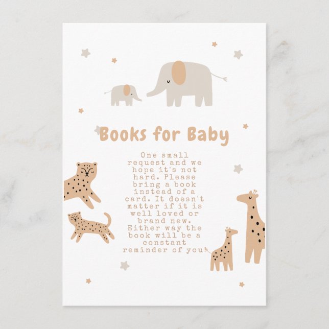 Carte D'accompagnement Pastel Beige mignon Baby shower illustratif (Devant)