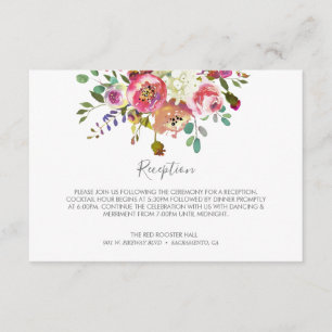 Carte D'accompagnement Pastel Blooms Imaginaire Floral Mariage Réception
