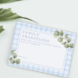 Carte D'accompagnement Pastel Blue Baby shower Famille Traditions Activit