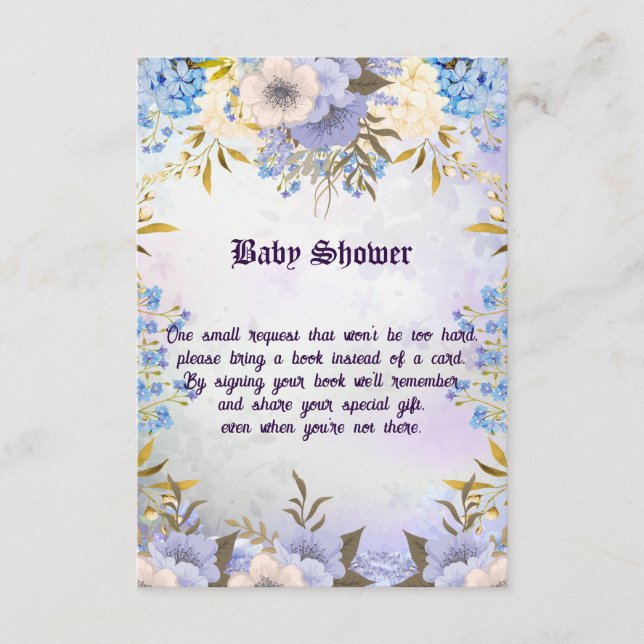 Carte D'accompagnement Pastel Blue Little Flower Bud Floral Baby shower (Devant)