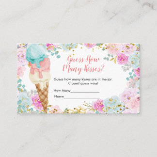 Carte D'accompagnement Pastel Crème glacée Floral Combien de baisers