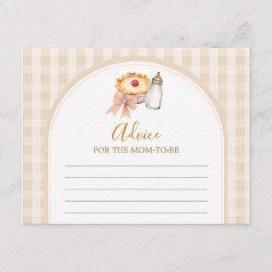 Carte D'accompagnement Pastel Cutie Pie En vichy Baby shower Conseil Mama