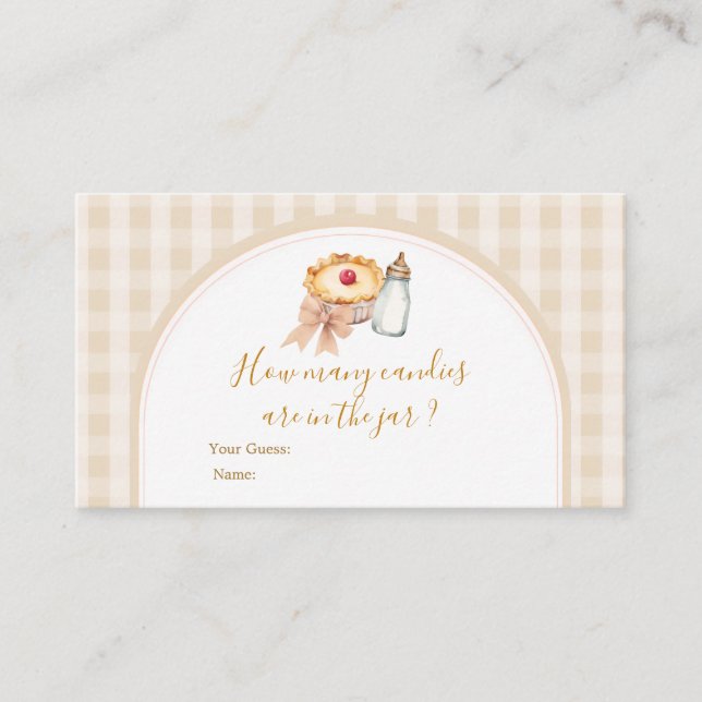 Carte D'accompagnement Pastel Cutie Pie En vichy Chute Combien De Candies (Devant)