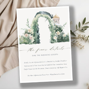 Carte D'accompagnement Pastel Flora Garden Arch Botanique Mariage Détails
