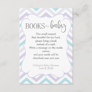 Carte D'accompagnement Pastel Lavender et Aqua Zig Zag Baby