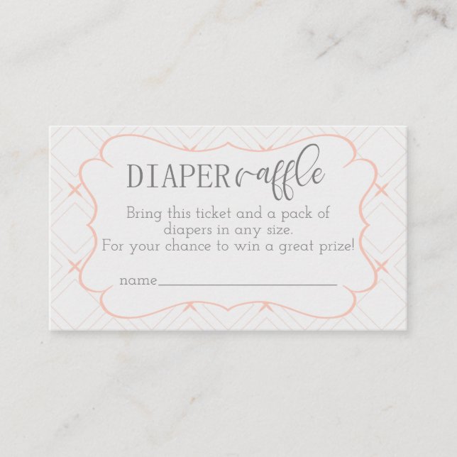 Carte D'accompagnement Pastel Peach et crème Refus de couches géométrique (Devant)
