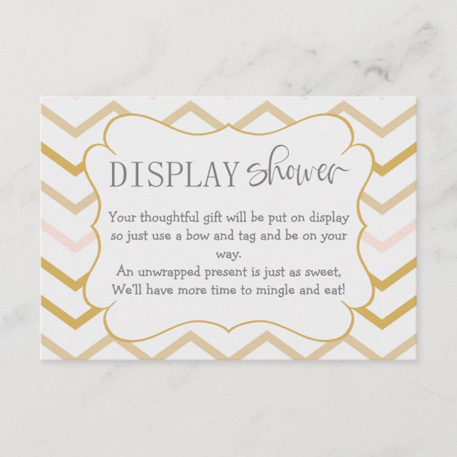 Carte D'accompagnement Pastel Peach et Gold Zig Zag Display Show (Devant)