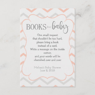 Carte D'accompagnement Pastel Peach et Grey Zig Zag Livres pour bébé